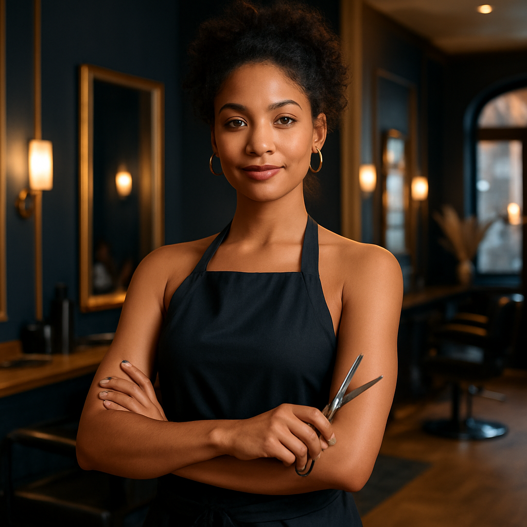 Professionnel de la beauté au travail dans un salon premium